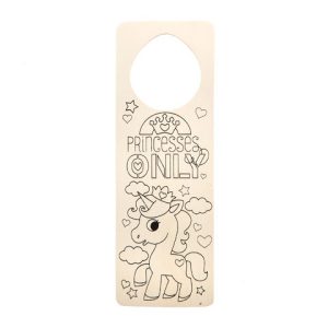 Color-In Door Hanger - Unicorn