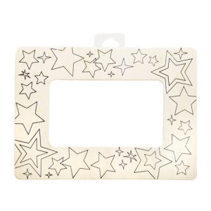Darice® Color-In Picture Frame - Unfinished Wood - Stars - 7.5 X 5.5 Inches