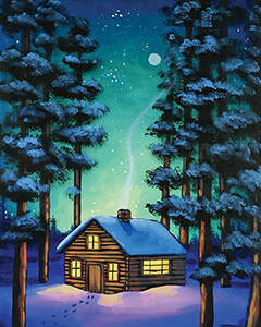 Canvas-To-Go Packs - 8x10 Warm Winter Cabin