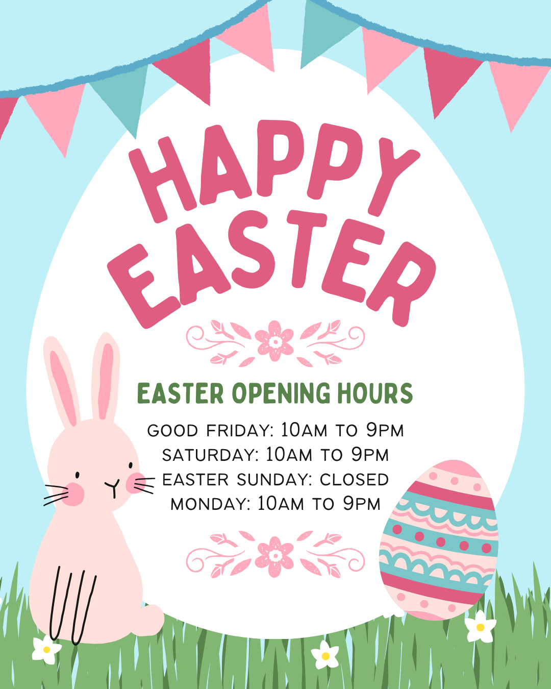 Closed Easter Sunday