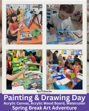 Spring Break Art Adventure 2026 – Painting & Drawing Day | Ages 8+ | Thursday March 12th | 1pm to 4pm