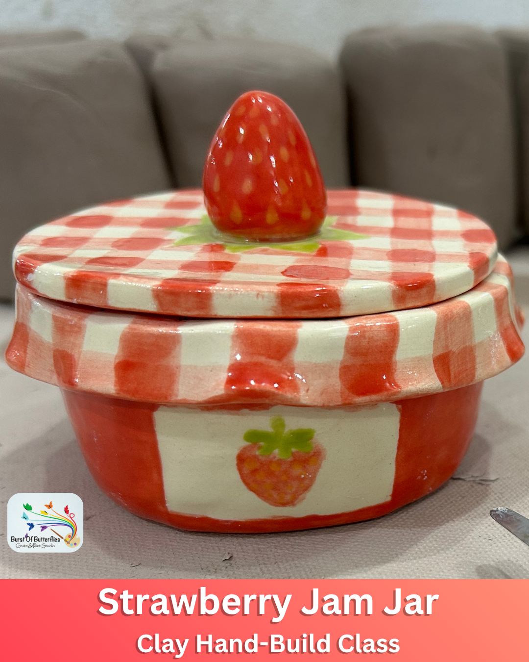 Strawberry Jam Jar Clay Class 🍓 | Hand-Building Workshop