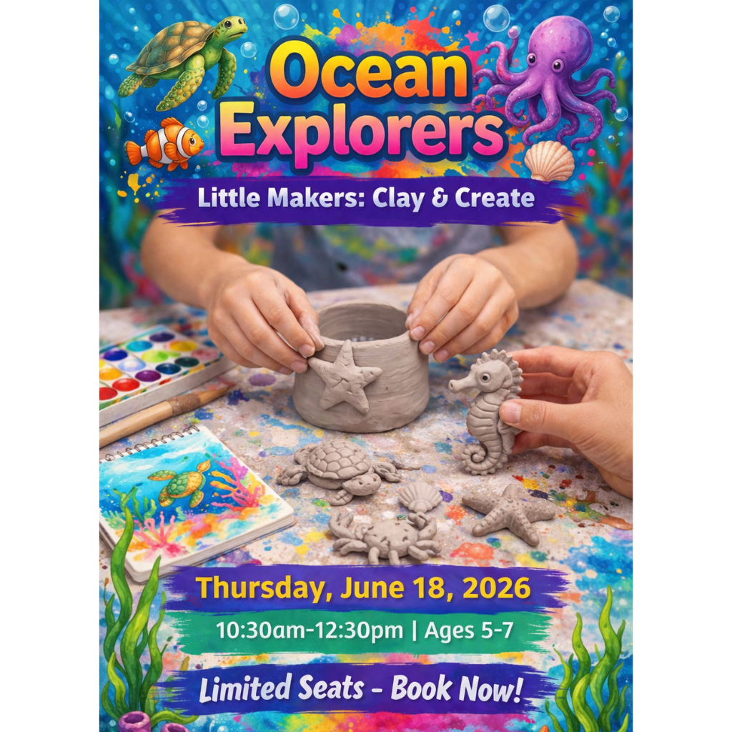 Summer Creative Experience 2026 – 🐠 Little Makers: Clay & Create – Ocean Explorers | June 18th | Ages 5-7